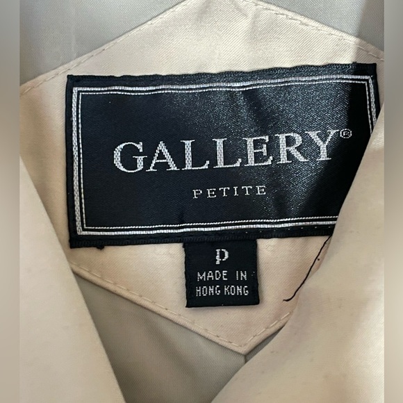 Gallery Petite Camel Trench Coat with Gold Buttons and Removable Hood - Picture 4 of 5